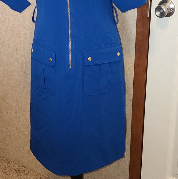 Michael Kors blue XS zipper dress - Picture 2 of 5